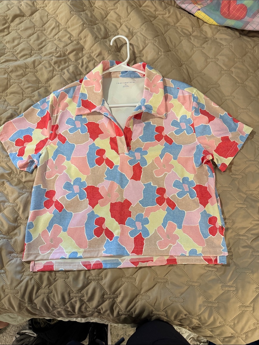 Travis Mathew Colorful Floral Print Polo Top